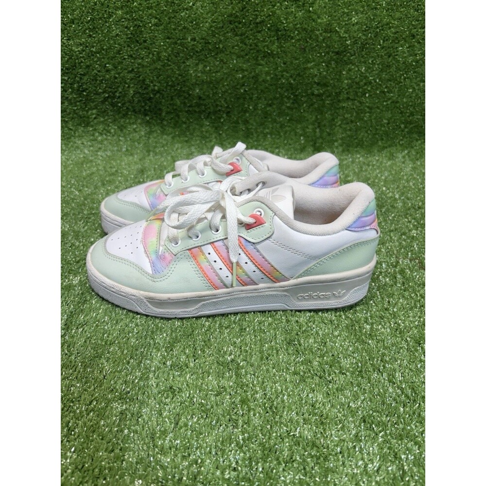 Adidas Women's White Pastel Madness Shoes Sneakers 281001 Size 6 Pink Rainbow